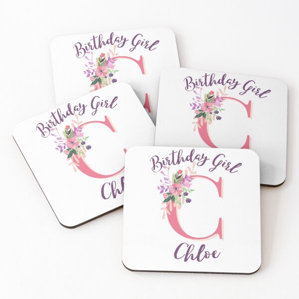 Item preview, Chloe Personalized Birthday Girl Floral Initial Design designed and sold by Partypumpkin.