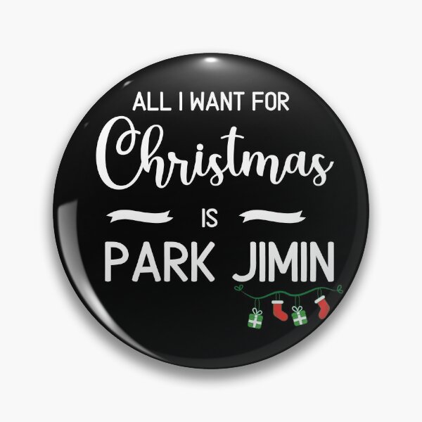 Item preview, All I want for Christmas is Jimin| White Bold Text on Black designed and sold by Daebakshop.