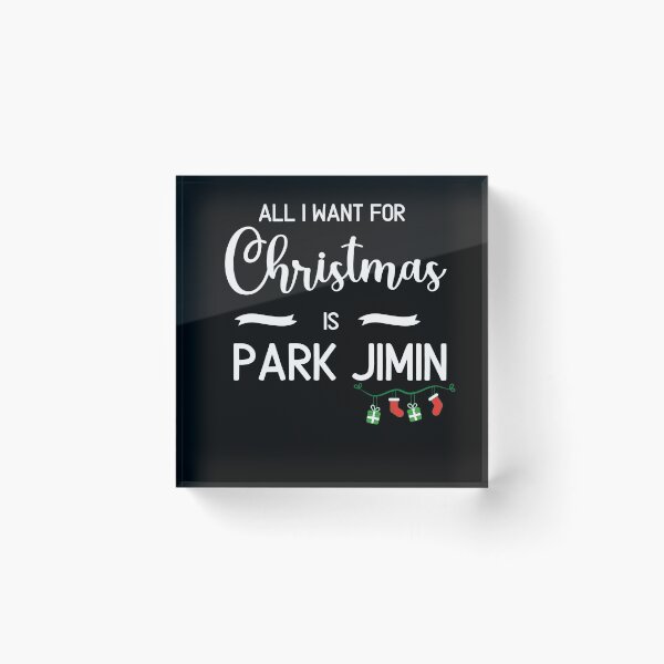Item preview, All I want for Christmas is Jimin| White Bold Text on Black designed and sold by Daebakshop.