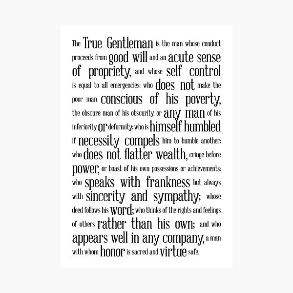 The True Gentleman Photographic Print