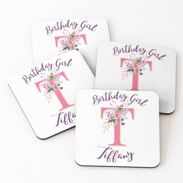 Item preview, Tiffany Personalized Birthday Girl Floral Initial Design designed and sold by Partypumpkin.