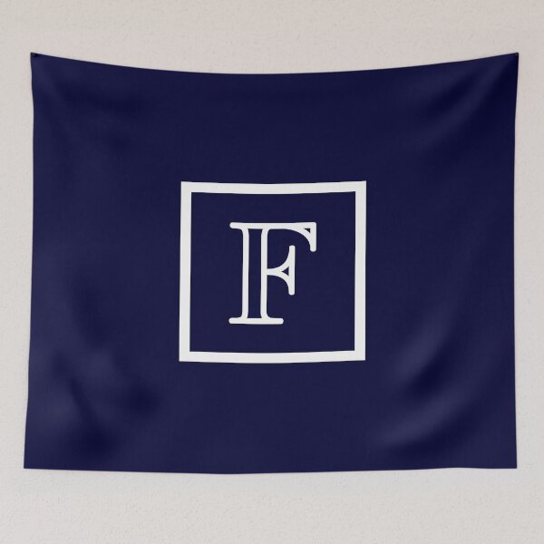 Item preview, Navy Blue White Monogram F In a Square designed and sold by rewstudio.