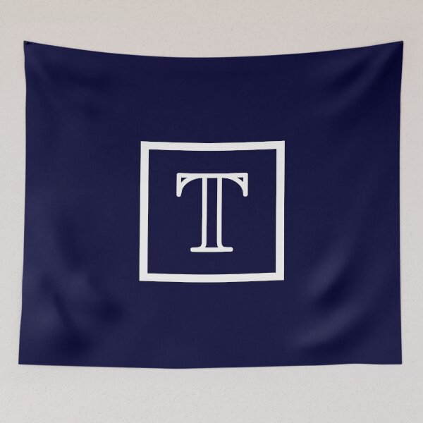 Item preview, Navy Blue White Monogram T In a Square designed and sold by rewstudio.