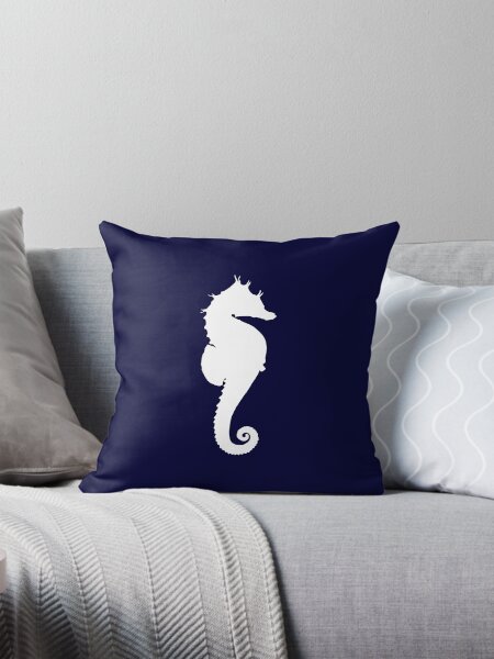 Artikel-Vorschau von Weißes Seepferdchen auf Marineblau, designt und verkauft von rewstudio.