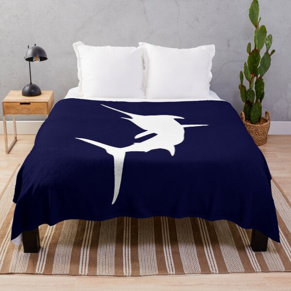 Item preview, Jumping Marlin On Navy Blue designed and sold by rewstudio.