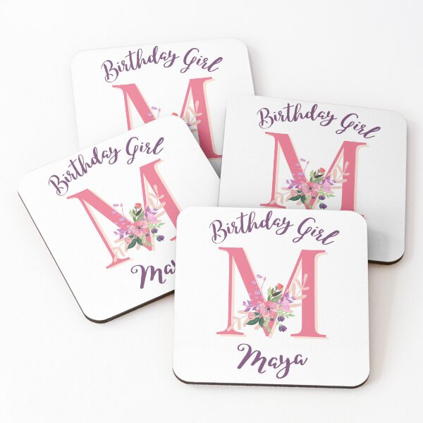 Item preview, Maya Personalized Birthday Girl Floral Initial Design designed and sold by Partypumpkin.