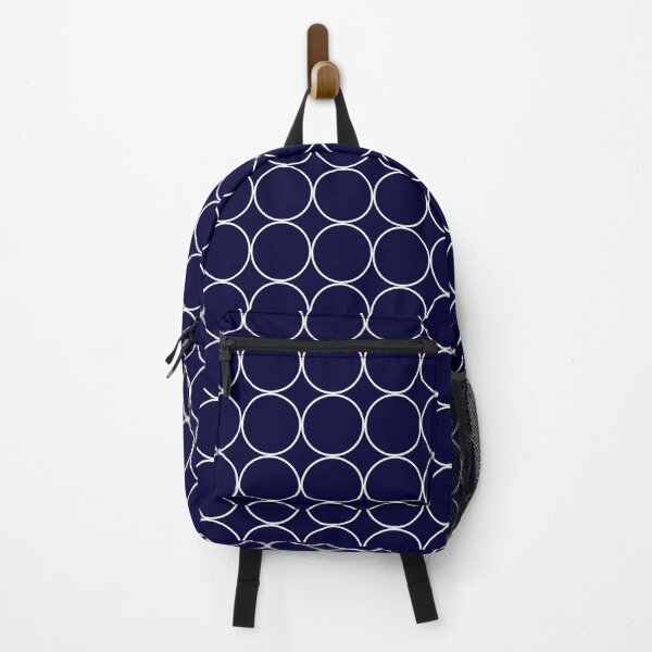 Item preview, Navy Blue White Circle Grid designed and sold by rewstudio.