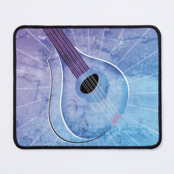 Blue Bouzouki with textured radial lines pattern background Mouse Pad