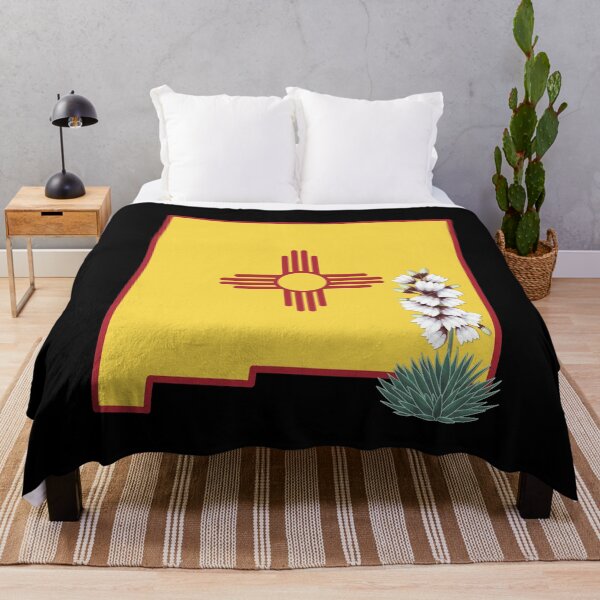 Item preview, New Mexico Flag with State Flower Yucca Flower (Black) designed and sold by Gsallicat.