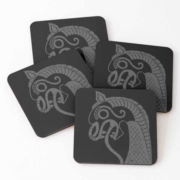 Item preview, Viking Longship Prow Beast Design in Barbarian Black designed and sold by Spammabelle.