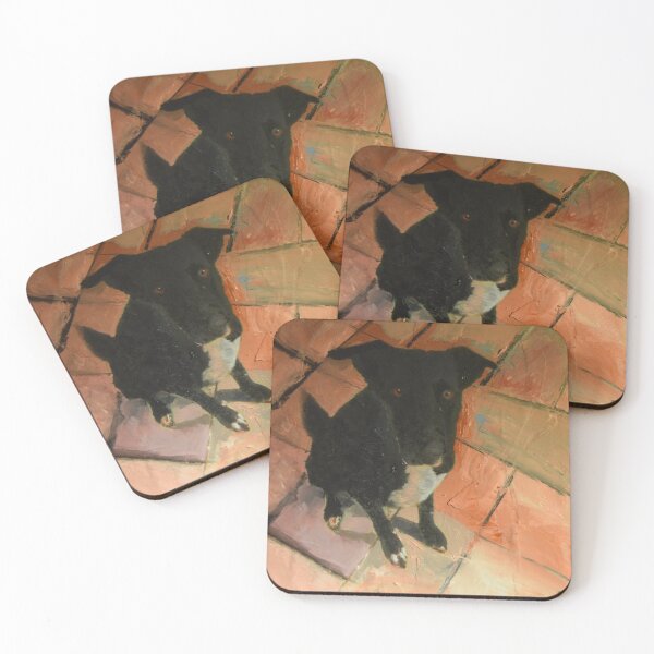 Item preview, Black Dog On Tiled Floor designed and sold by golan22may.
