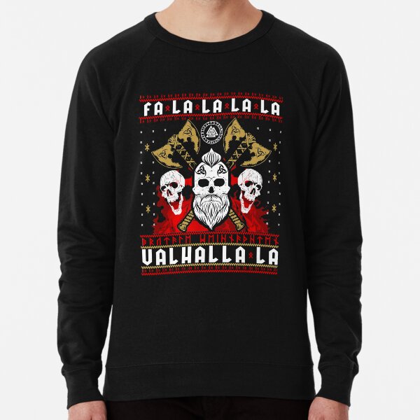 VALHALLA FA LA LA LA VIKING Warrior ODIN Ugly Christmas Sweater