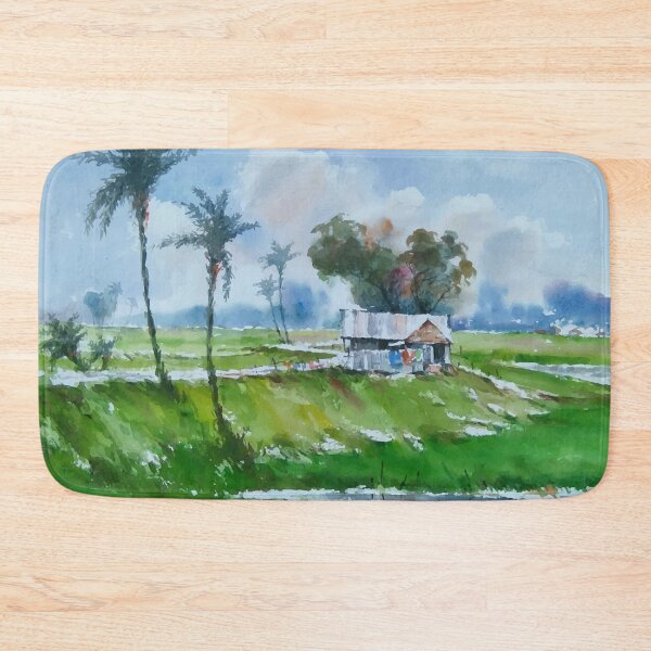 Item preview, Beautiful Watercolor Village Landscape designed and sold by Vector Scout Lab.