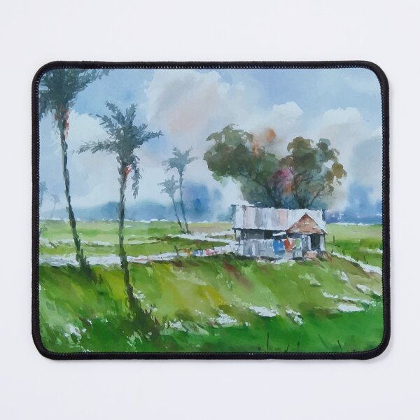 Item preview, Beautiful Watercolor Village Landscape designed and sold by Vector Scout Lab.