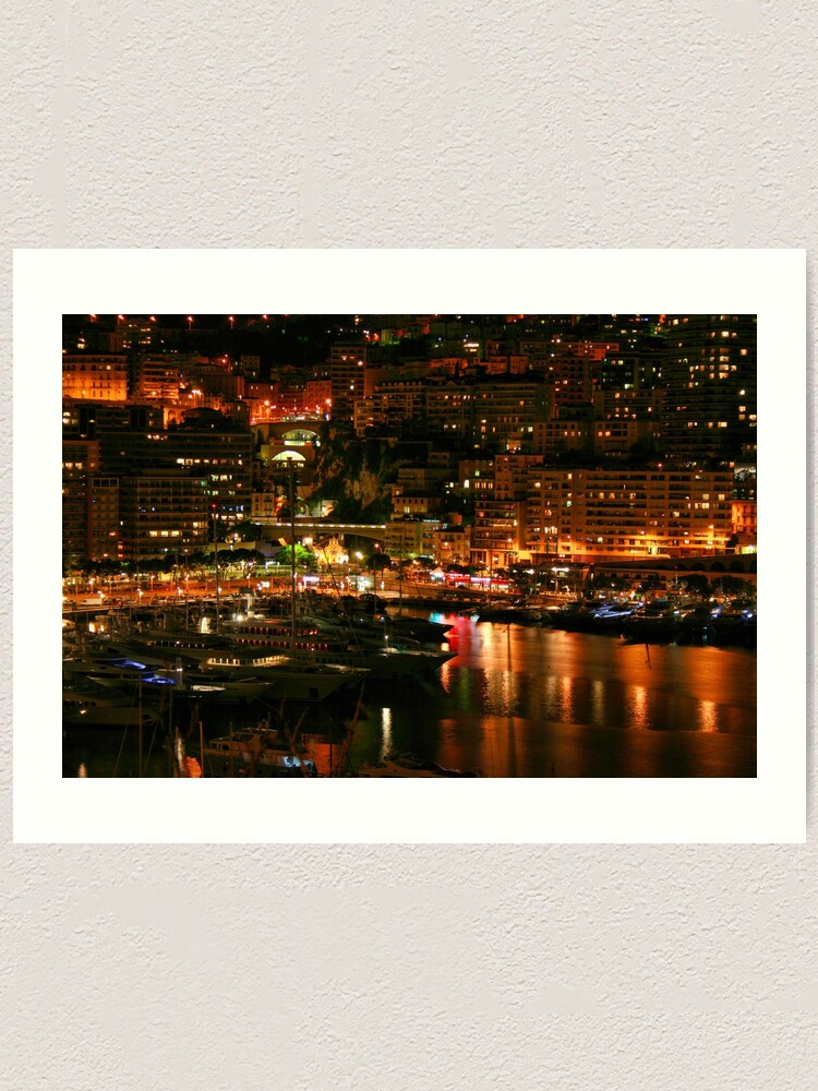 Thumbnail 2 of 3, Art Print, Monte Carlo at night designed and sold by gabriellaksz.