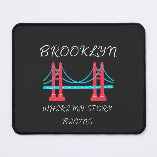Item preview, BROOKLYN WITH BRIDGE IN PINK AND AQUA MY STORY designed and sold by DoloresAlaire.