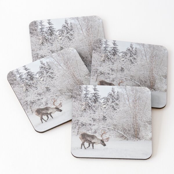 Item preview, Reindeer in Snow - Alaska Winter Scene designed and sold by BeeLightPhotos.