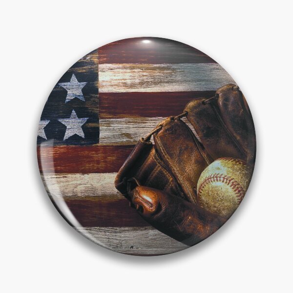 Item preview, Folk art American flag and baseball mitt designed and sold by Garry Gay.
