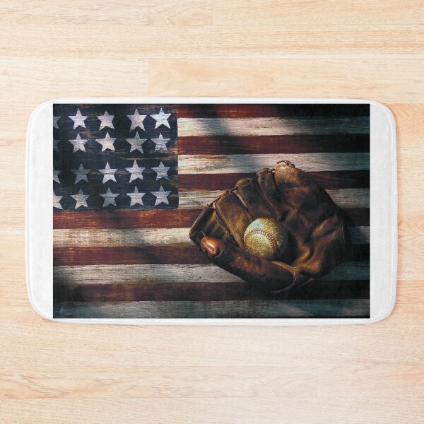 Item preview, Folk art American flag and baseball mitt designed and sold by Garry Gay.