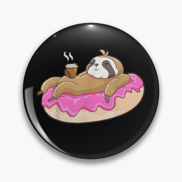 Item preview, Sloth On Donut With Cup Of Steaming Coffee designed and sold by theDlab.