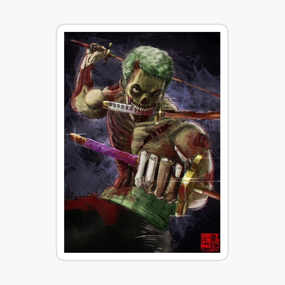 Zombie Zoro Poster For Sale By Samzhengart Redbubble