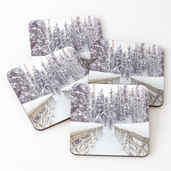 Item preview, Bridge to Snowy Forest - Alaska Landscape designed and sold by BeeLightPhotos.