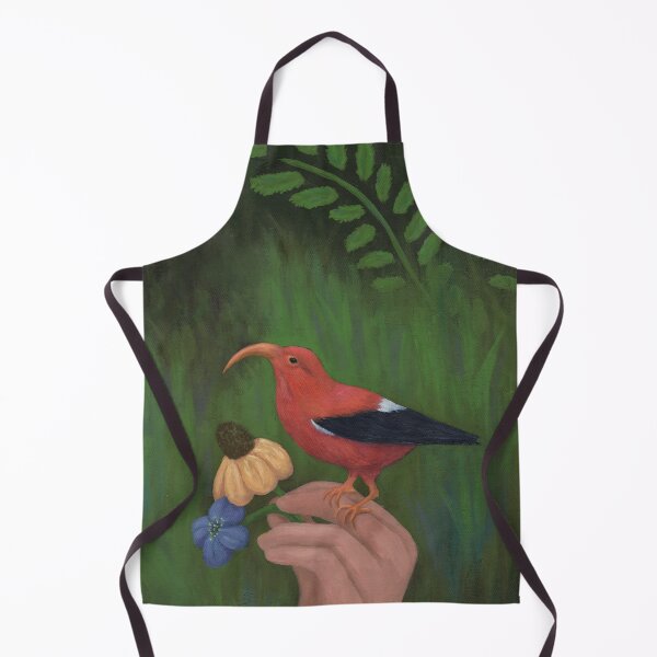 Item preview, Red Bird and flowers on Nymph Hand (Iiwi - Hawaiian Honeycreeper) designed and sold by ipoxstudios.