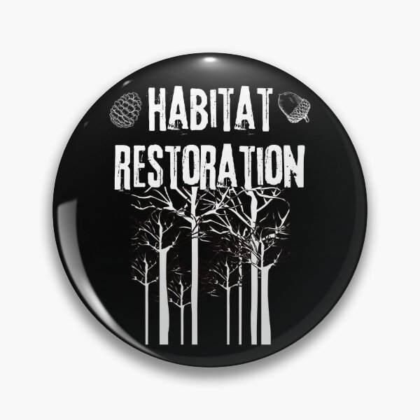 Item preview, Habitat Restoration White Line Drawing Design designed and sold by EarthArtDesigns.