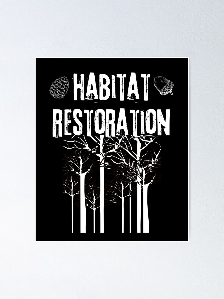 Habitat Restoration White Line Drawing Design Poster for Sale by  EarthArtDesigns