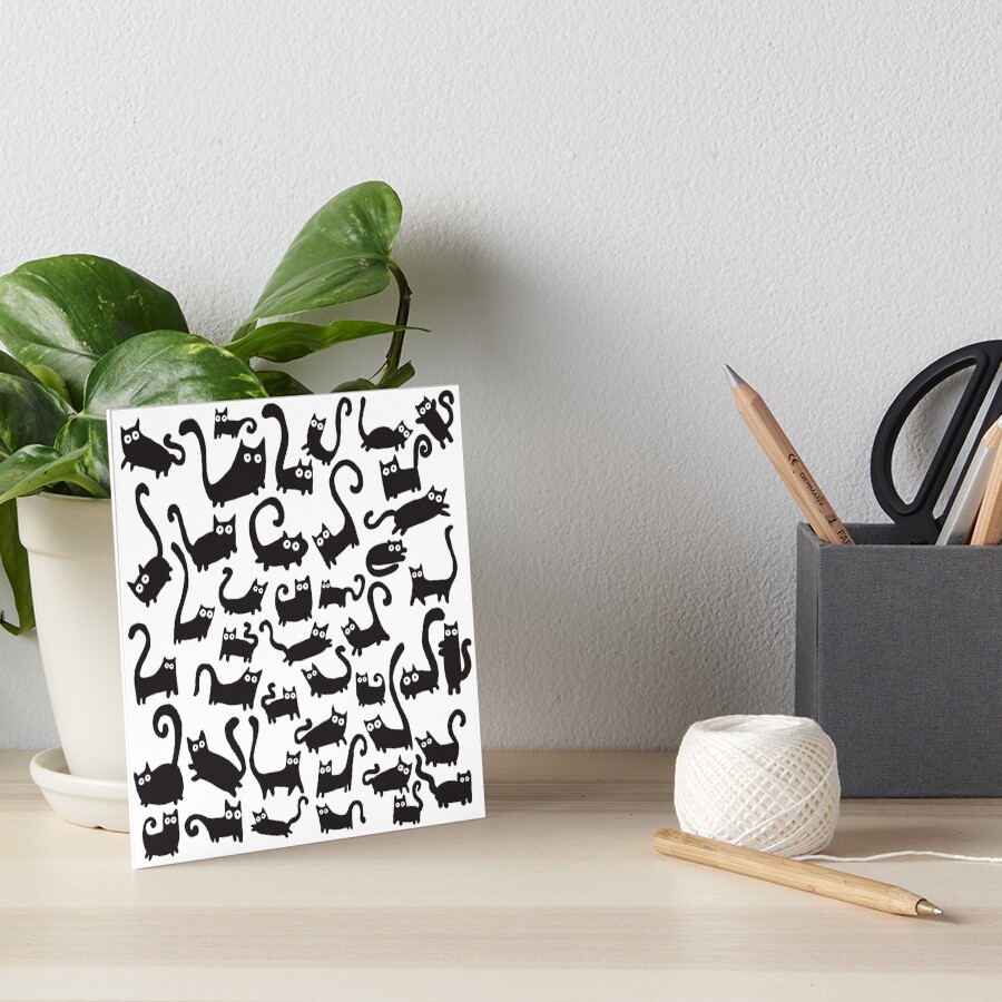Black cats Art Board Print