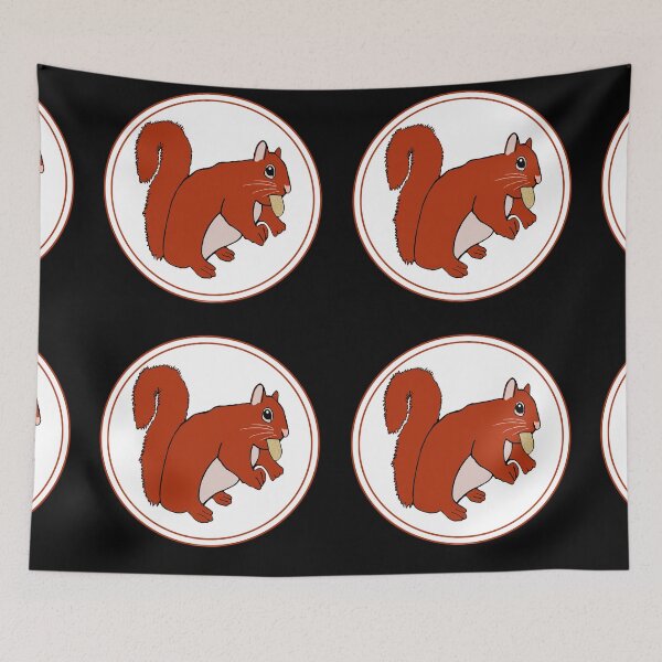 Item preview, Red Squirrel With Nut Round  White Background designed and sold by Haloproductions.