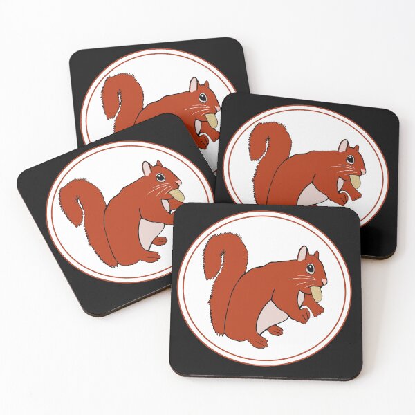 Item preview, Red Squirrel With Nut Round  White Background designed and sold by Haloproductions.