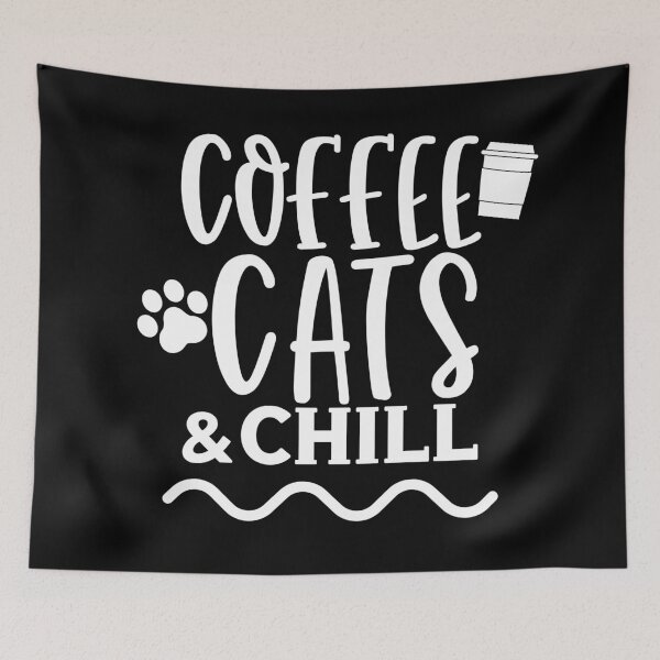 Item preview, Coffee Cats and Chill. Coffee and Cat Lover Design designed and sold by That Cheeky Tee.