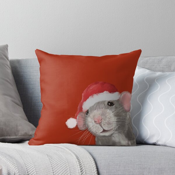 Item preview, Peeking Rat in Santa Hat Christmas Edition designed and sold by Doodle-Pip.
