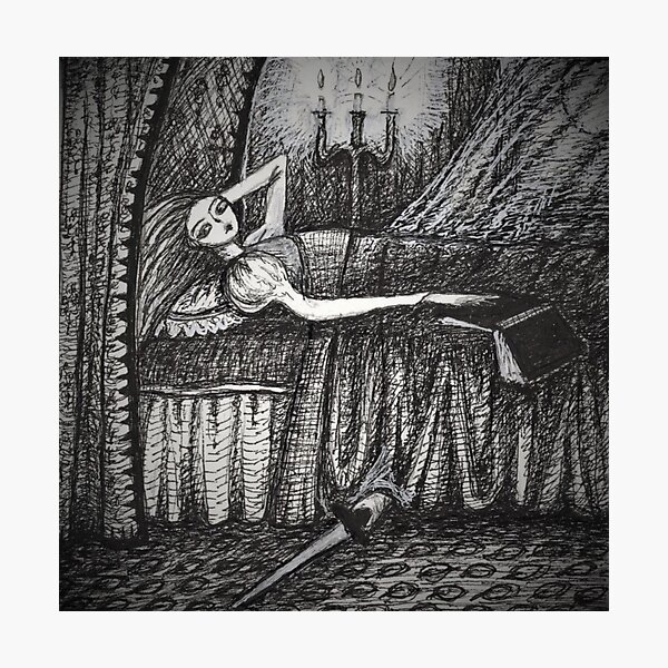 Item preview, K is a Killer Hiding Under Your Bed designed and sold by The Mysterious Domain Alyne Whiteswan Fine Art Prints and Merch.