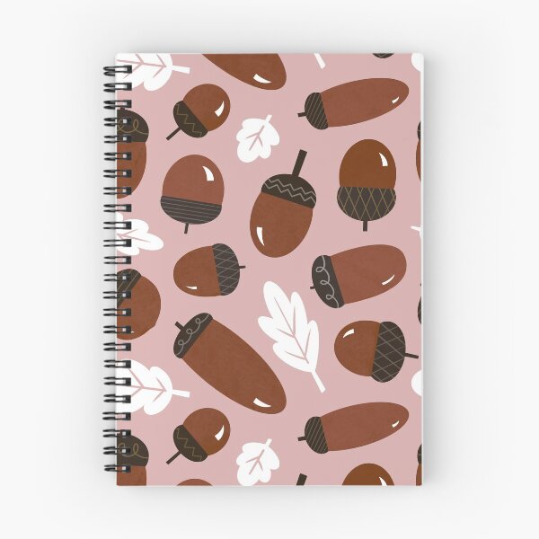 Item preview, Acorn and Oak Pattern in rust pink  designed and sold by Miri-Noristudio.