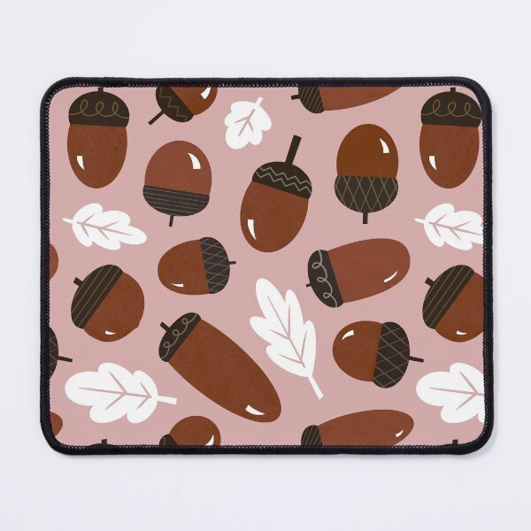 Item preview, Acorn and Oak Pattern in rust pink  designed and sold by Miri-Noristudio.