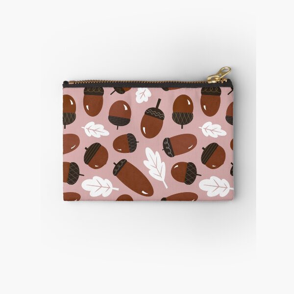 Item preview, Acorn and Oak Pattern in rust pink  designed and sold by Miri-Noristudio.