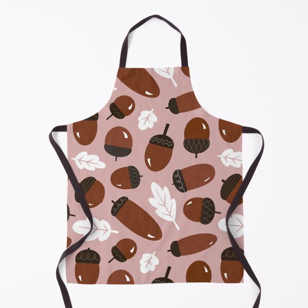 Item preview, Acorn and Oak Pattern in rust pink  designed and sold by Miri-Noristudio.