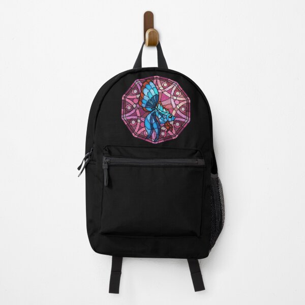 Item preview, Blue Betta Pink Polygon Stained Glass designed and sold by Wyvernwrought.