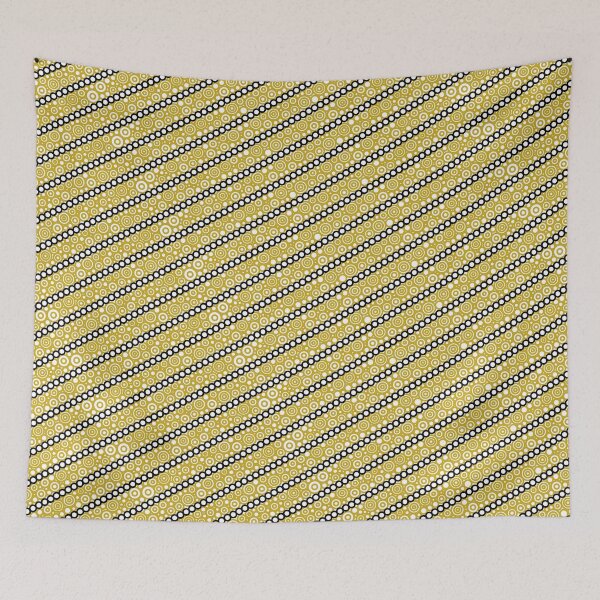 Item preview, Gold And Black Diagonal Circular Stripes designed and sold by Pierre Bernard Jr.