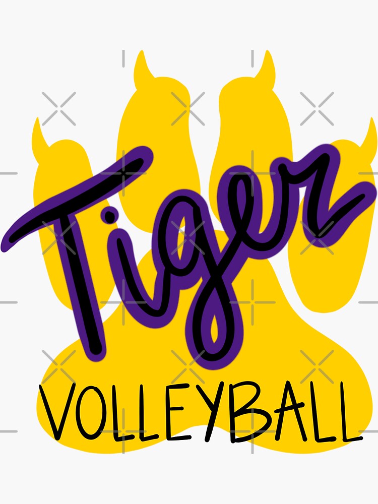 "Tiger Volleyball Paw" Sticker for Sale by sarahkroussel Redbubble