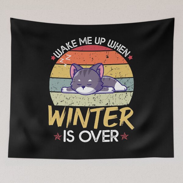 Item preview, Wake Me Up When Winter Is Over - Funny Sleepy Cat  designed and sold by Amineharoni.