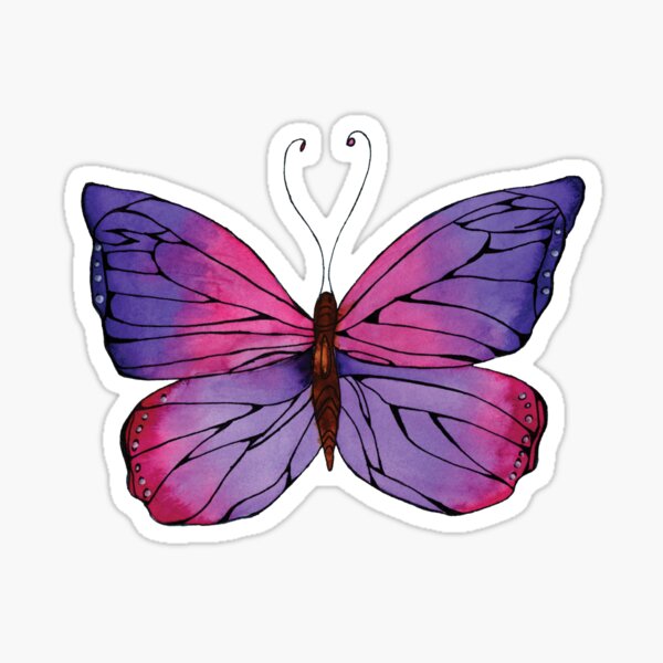 Purple & Pink Ombre Butterfly Sticker