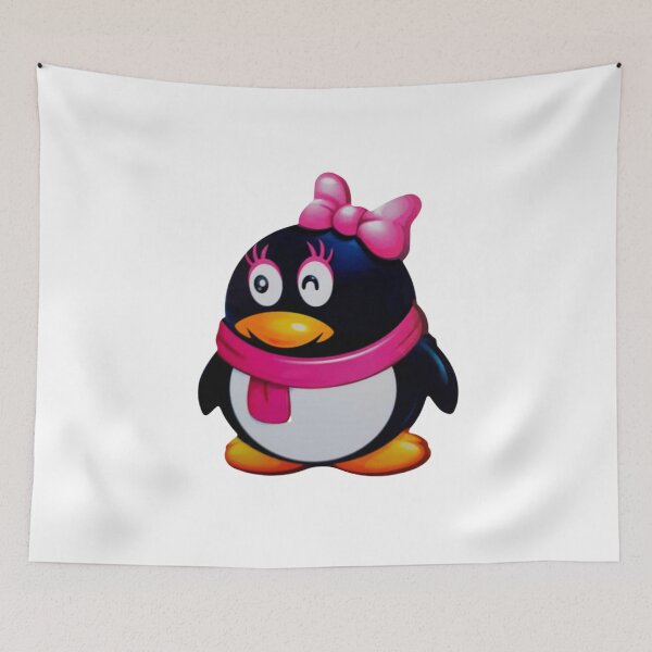 Item preview, Adorable Penguin Lady with Bowknot and Fuchsia Shawl Wrap designed and sold by LoloTrends.