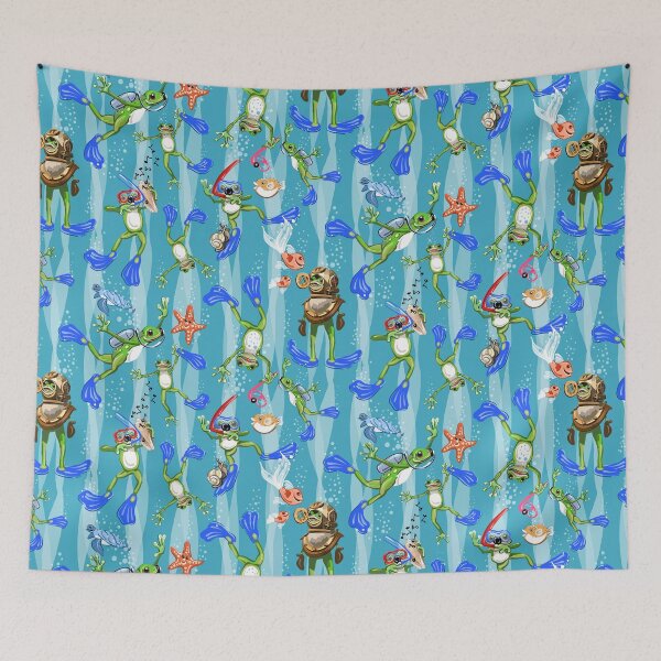 Item preview, Frogmen & Friends | Blue Green designed and sold by L Diane Johnson.
