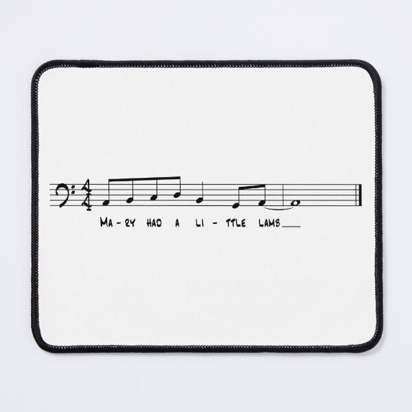 Item preview, Lick with Mary's Lamb lyrics - Bass clef, black graphic designed and sold by SquashBlossom1.
