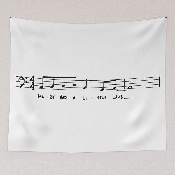 Item preview, Lick with Mary's Lamb lyrics - Bass clef, black graphic designed and sold by SquashBlossom1.