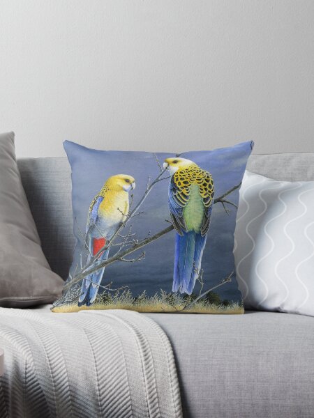 Item preview, "Darkness Before the Deluge" (Pale-headed Rosellas) designed and sold by Frances McMahon Watercolour Bird Artist.