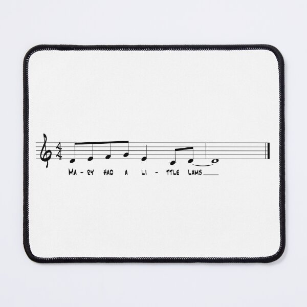 Item preview, Lick with Mary's Lamb lyrics - Treble clef, black graphic designed and sold by SquashBlossom1.